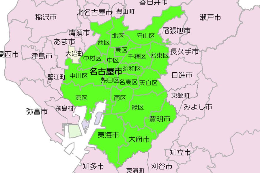 業務用エアコン工事の対応地域は名古屋市、東海市、大府市、豊明市となります